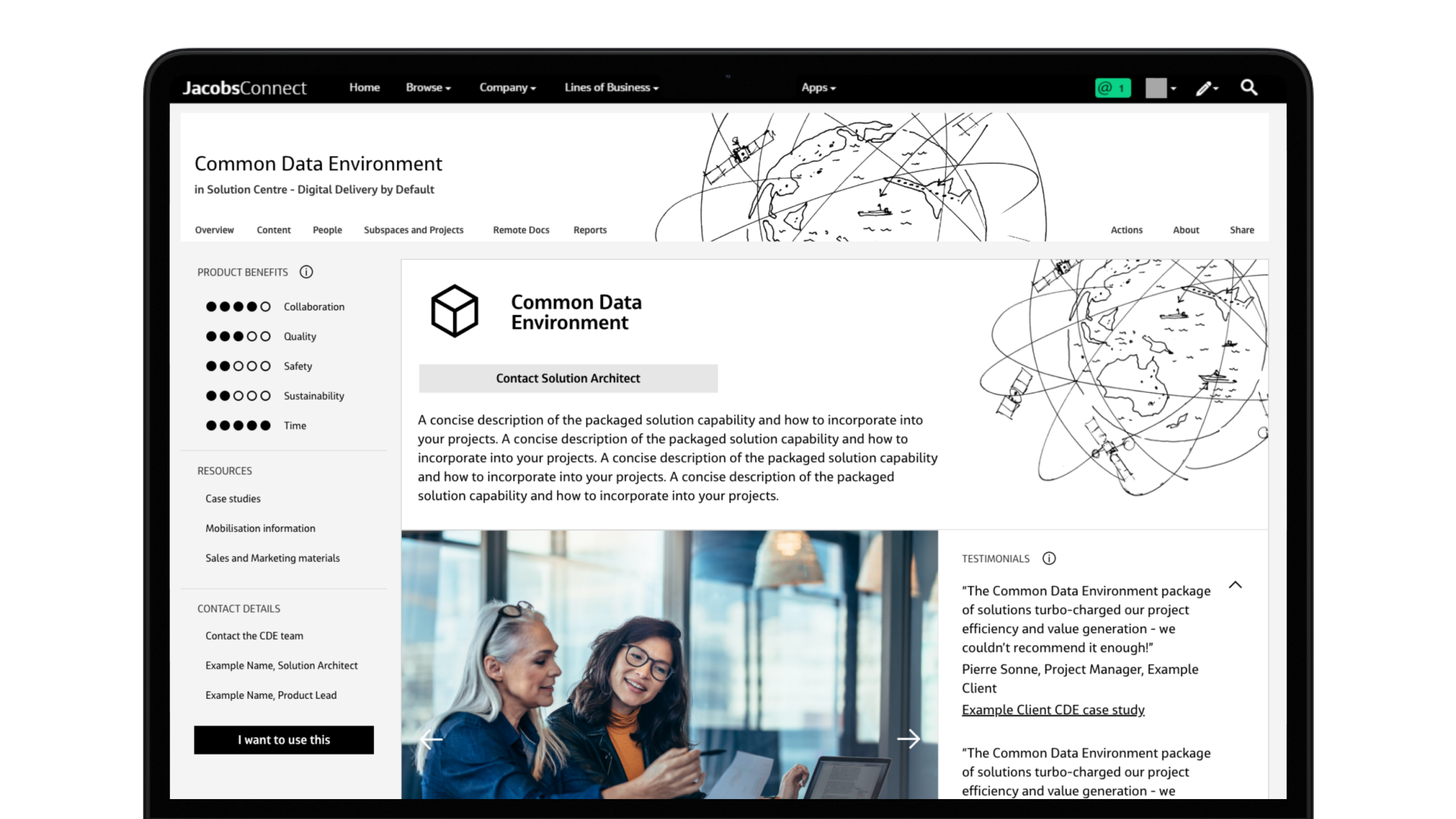 Solution Centre product page example
